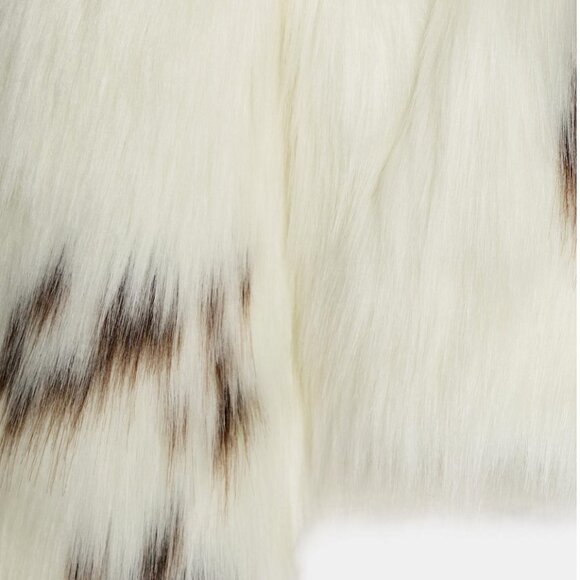 ZARA ZW COLLECTION FAUX FUR JACKET LIMITED EDITION ANIMAL COW PRINT SIZE S NWT - Picture 10 of 15